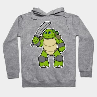 Turtle as Warrior with Sword Hoodie